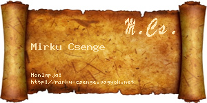Mirku Csenge névjegykártya